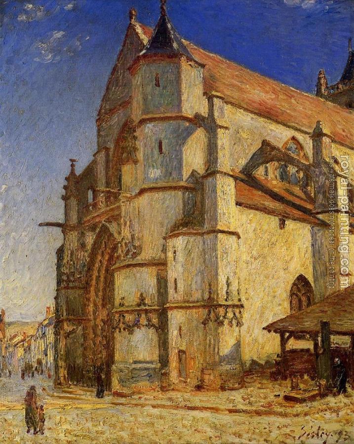 Alfred Sisley : The Church at Moret in the Morning Sun